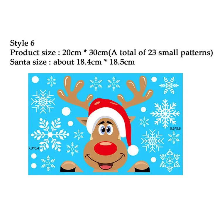 Storazone Style 6 38 Pcs/Lot Snowflake Electrostatic Wall Stickers Window Kids Room Christmas Decoration Decals For Home Decor New Year Wallpaper