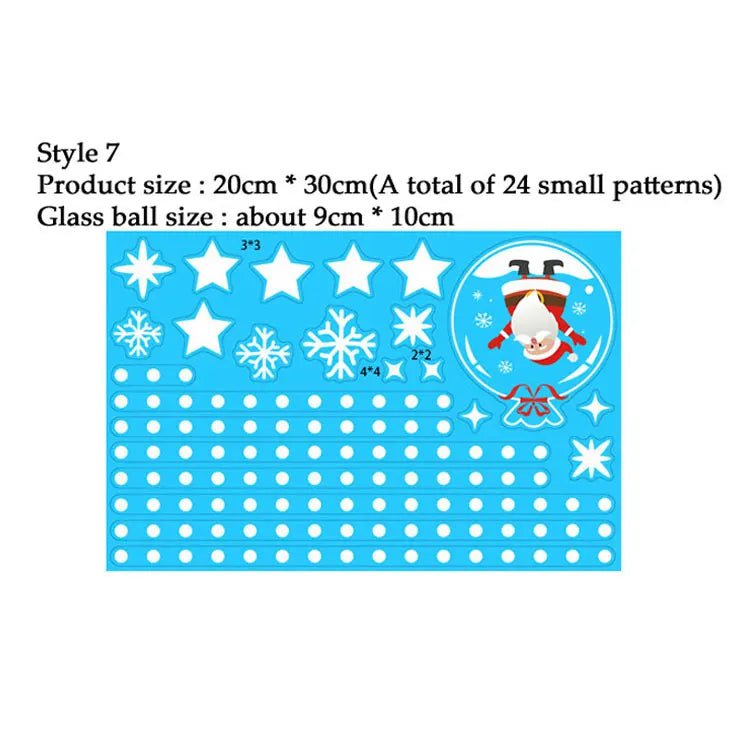 Storazone Style 7 38 Pcs/Lot Snowflake Electrostatic Wall Stickers Window Kids Room Christmas Decoration Decals For Home Decor New Year Wallpaper