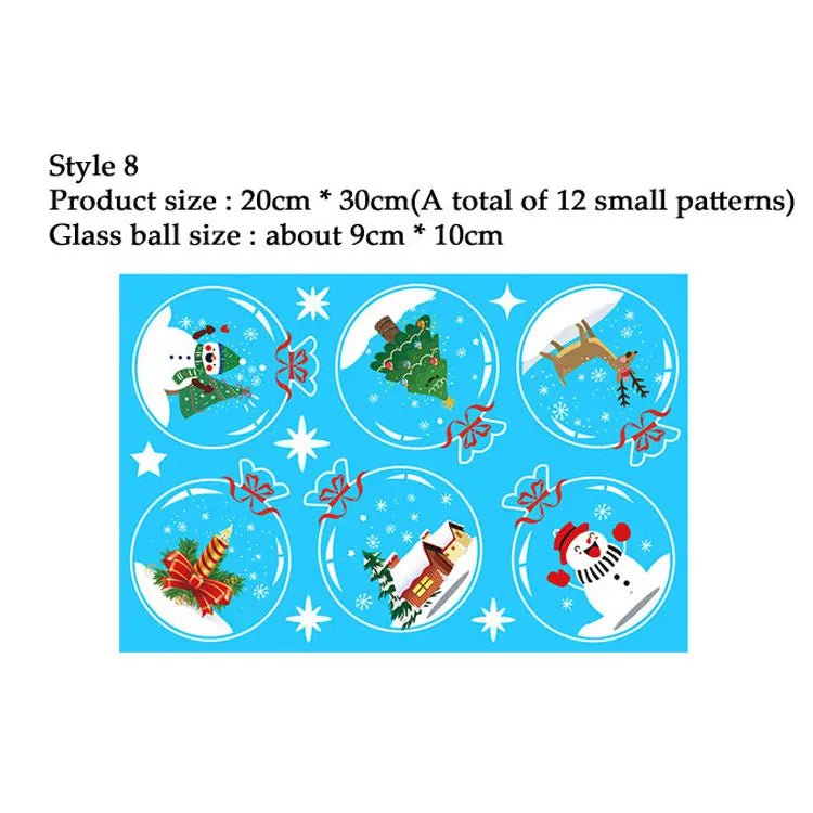 Storazone Style 8 38 Pcs/Lot Snowflake Electrostatic Wall Stickers Window Kids Room Christmas Decoration Decals For Home Decor New Year Wallpaper