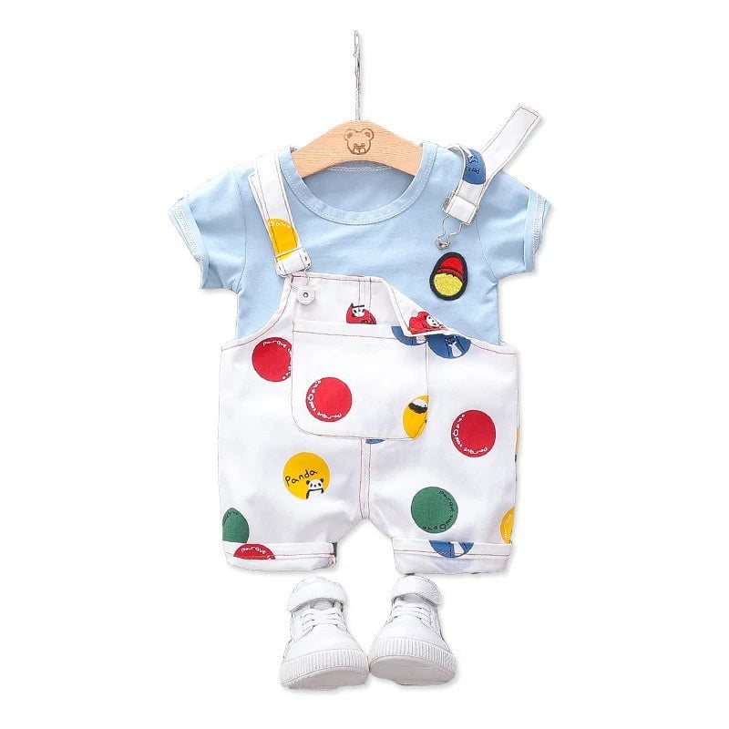 Storazone Summer Toddler Infant Clothing Sets Baby Girls Boys Clothes T Shirt Strap Shorts 2pcs/Sets Kids Children Casual Fashion Costume