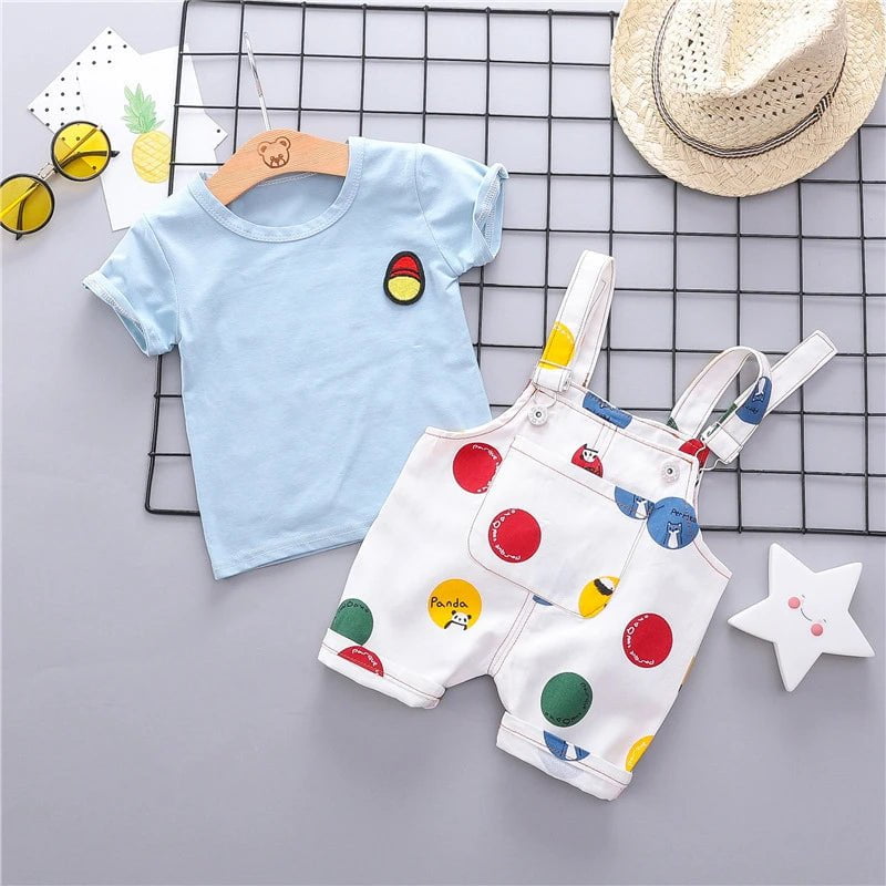 Storazone Summer Toddler Infant Clothing Sets Baby Girls Boys Clothes T Shirt Strap Shorts 2pcs/Sets Kids Children Casual Fashion Costume