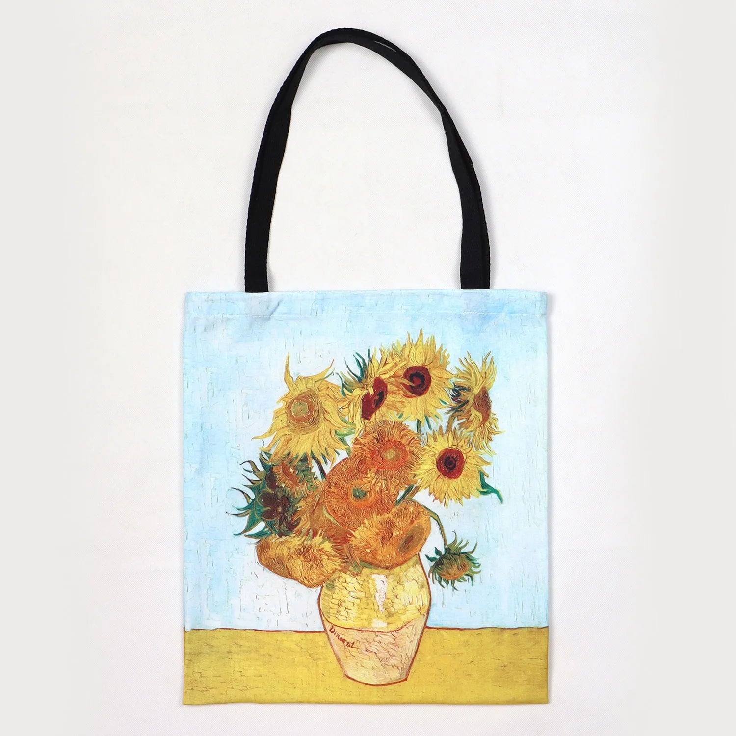 Storazone sunflower Van Gogh Series Canvas Bag Oil Painting Starry Night Sunflower Apricot Flower Coffee Holder Handbag Lightweight Shoulder Bag