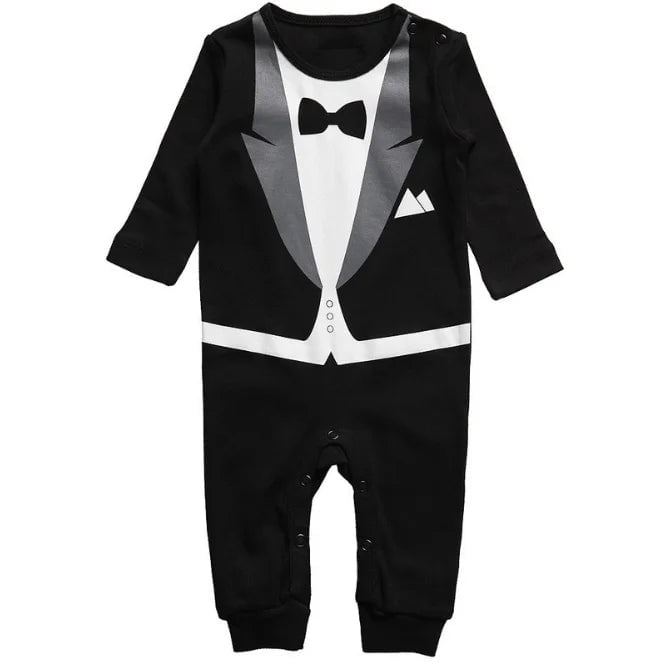 Storazone swed / 24M 2023 New Baby Boys Clothes In Spring And Autumn Baby Pure Cotton Romper Gentleman Bow Tie Piece Jumper Long Sleeve Baby Clothing