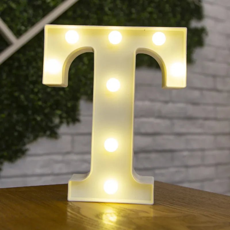 Storazone T / 22cm Luxury Alphabet Letter LED Lights Luminous Number Lamp  Battery Night Light for Home Wedding Birthday Christmas Party Decoration