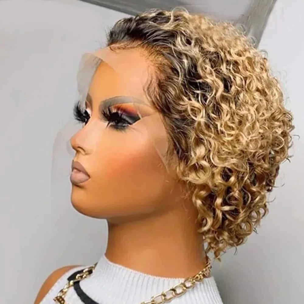 Storazone T1B 27 / United States / 6inches | Lace Topline | 180 Pixie Cut Wig Human Hair 13x1 Lace Frontal Wigs Human Hair Short Bob Human Hair Wigs For Black Women Lace Front Human Hair Wig