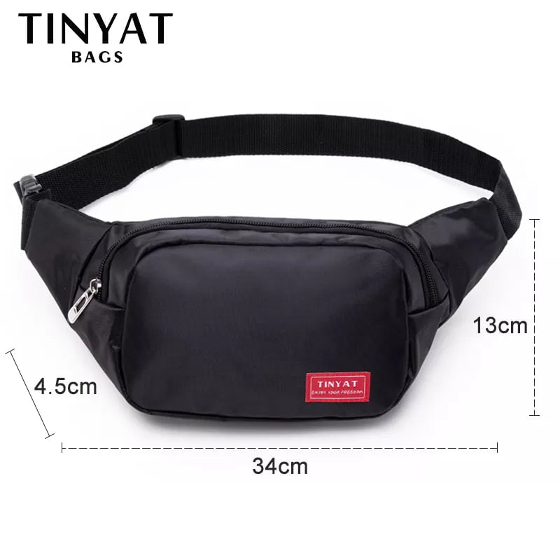 Storazone T2008 TINYAT Men Waist Bag Pack Purse Casual Large Phone Belt Bag Pouch Women's Canvas Travel Phone Bag Fanny Banana Bag Hip 4 Pockets