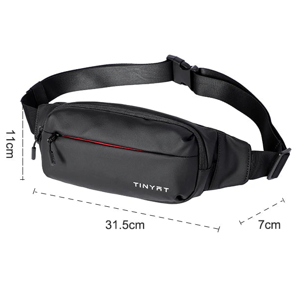 Storazone T2012 Black TINYAT Men Waist Bag Pack Purse Casual Large Phone Belt Bag Pouch Women's Canvas Travel Phone Bag Fanny Banana Bag Hip 4 Pockets