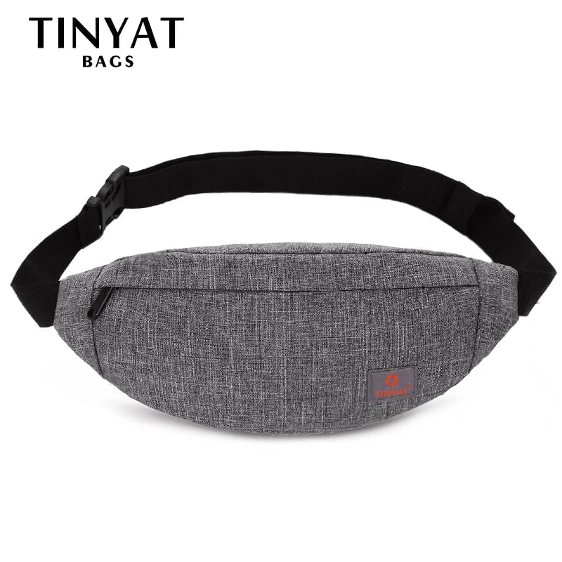 Storazone T201GG TINYAT Men Waist Bag Pack Purse Casual Large Phone Belt Bag Pouch Women's Canvas Travel Phone Bag Fanny Banana Bag Hip 4 Pockets