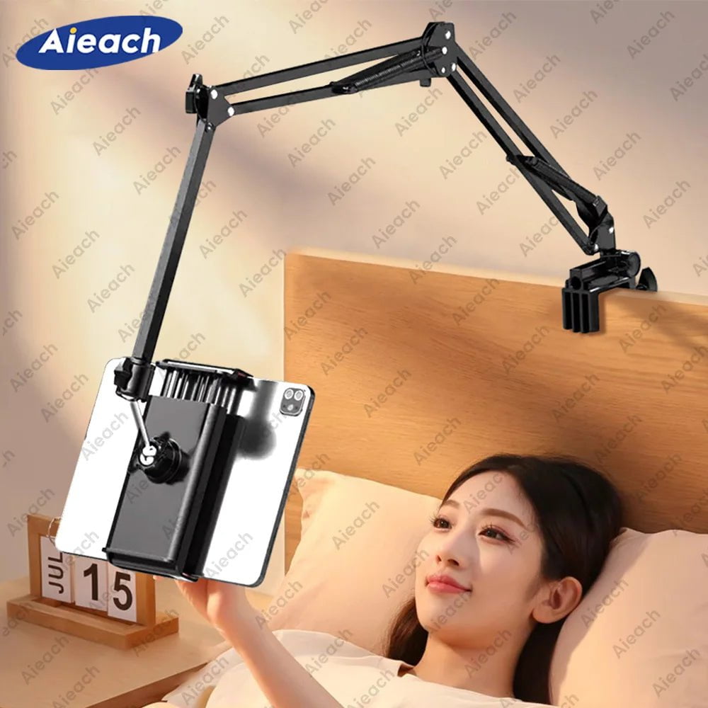 Storazone Tablet Holder for Bed with 90cm Metal Arm iPad Stand Tablet Bracket 360° Rotating Bed Phone Mount for 4.5~12.9 inch Phone Tablet