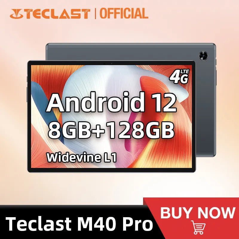 Storazone Teclast M40 Pro 2023 Android 12 Tablet 8GB RAM 128GB ROM UNISOC T616 10.1 inch Tablets 1920*1200 4G Dual SIM LTE 7000mAh Type-C