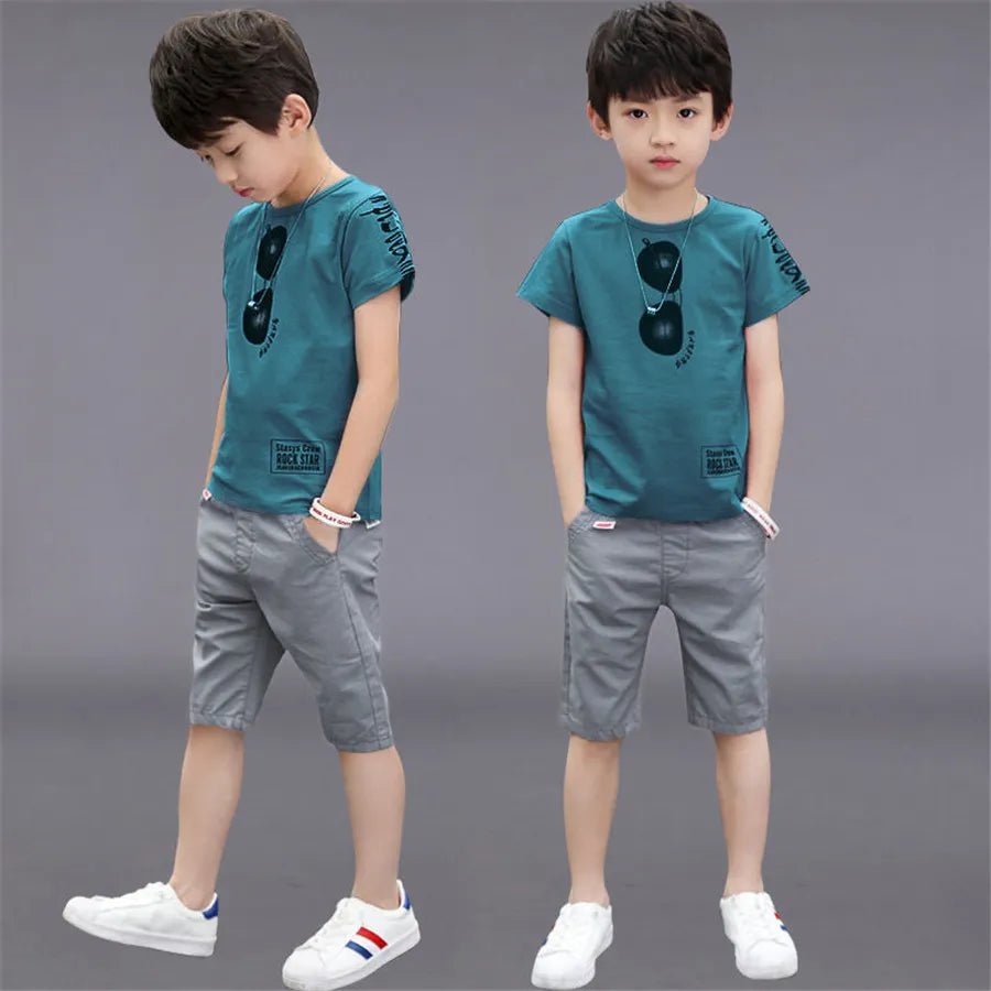 Storazone Teen Boys Clothing Sets Summer Boys Clothes Casual Outfit Kids Tracksuit For Boys Sport Suit