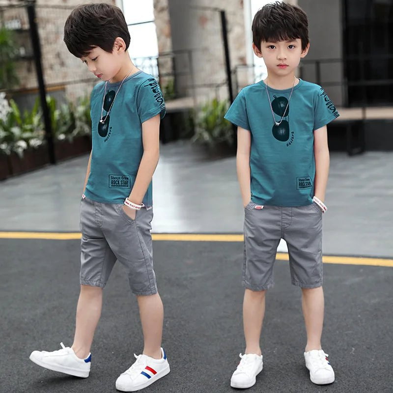 Storazone Teen Boys Clothing Sets Summer Boys Clothes Casual Outfit Kids Tracksuit For Boys Sport Suit Children Clothing 6 8 9 10 12 Years