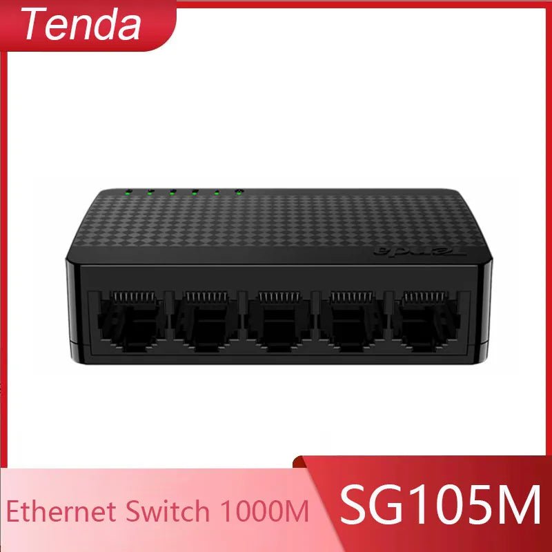 Storazone Tenda SG105M All Gigabit Ports High-speed Network 5-Port Ethernet Switch 1000Mbps Fast Lan Hub Full/Half Duplex Plug and Play