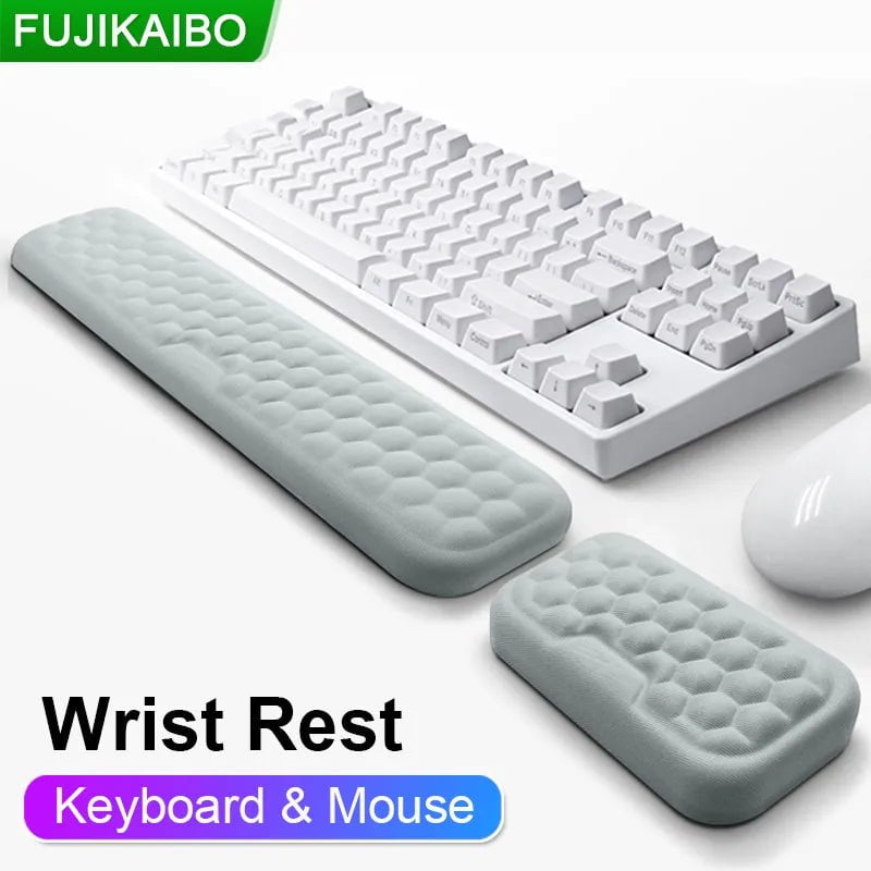 Storazone The New Mouse & Keyboard Wrist Protection Rest Pad With Massage Texture For PC Gaming Laptop Keyboard Mouse Memory Cotton Rest