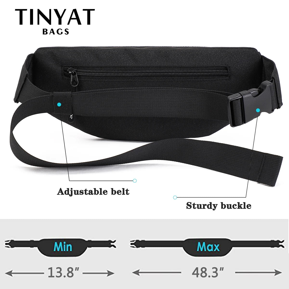 Storazone TINYAT Men Waist Bag Pack Purse Casual Large Phone Belt Bag Pouch Women's Canvas Travel Phone Bag Fanny Banana Bag Hip 4 Pockets