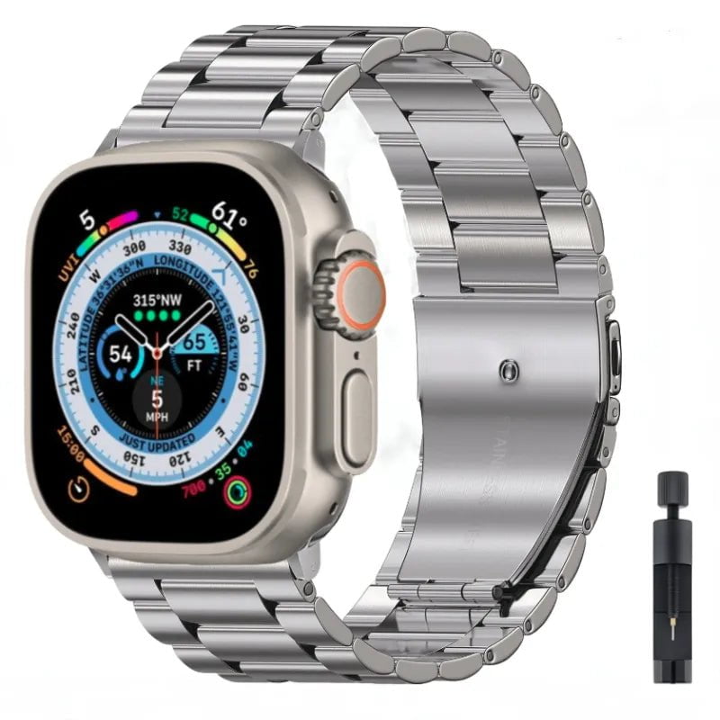 Storazone Titanium and tool / For 38mm or 40mm Metal strap For Apple watch Ultra/2 49mm 9 8 7 45mm 41mm Stainless steel high-end wristband For iWatch 6 5 4 3 SE 44mm 42mm 40mm