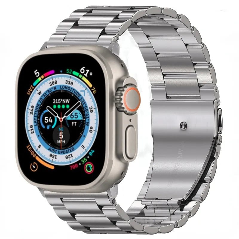 Storazone Titanium color / For 38mm or 40mm Metal strap For Apple watch Ultra/2 49mm 9 8 7 45mm 41mm Stainless steel high-end wristband For iWatch 6 5 4 3 SE 44mm 42mm 40mm