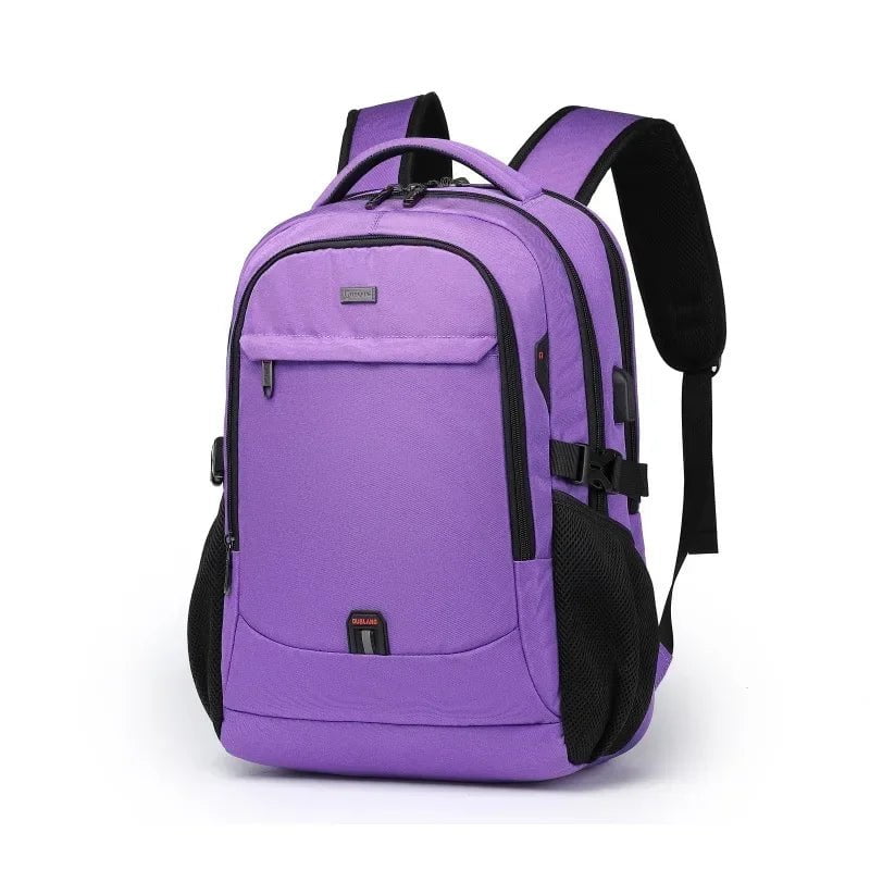 Storazone Top Purple / 17 Inches / CHINA Laptop Backpack For Men 17.3''Large Capacity Backpack USB Port Bag Business Backpack Oxford Wear-resistant Waterproof Travel Bag