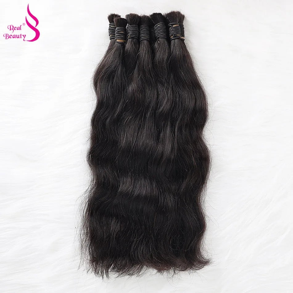 Storazone Top Quality Black / 300g / 18inches (45cm) Real Beauty Remy Human Hair Brazilian Straight Bulk Hair For Braiding  Natural Color No Weft Crochet Braids