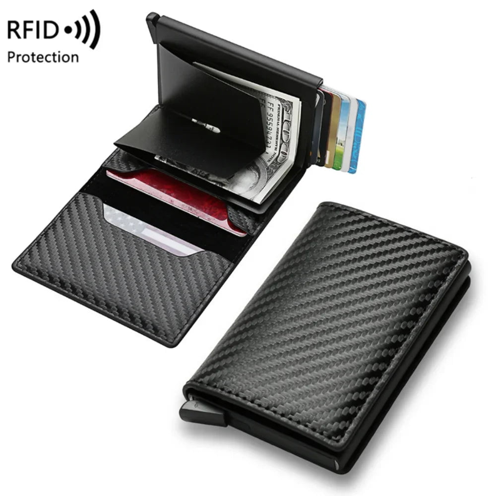 Storazone Top Quality Wallets Men Money Bag Mini Purse Male Vintage Brown Leather Rfid Card Holder Wallet Small Smart Wallet Pocket Walet