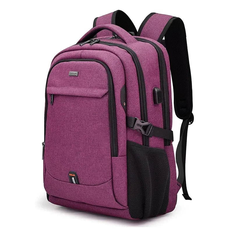 Storazone Top Rose Red / 17 Inches / CHINA Laptop Backpack For Men 17.3''Large Capacity Backpack USB Port Bag Business Backpack Oxford Wear-resistant Waterproof Travel Bag