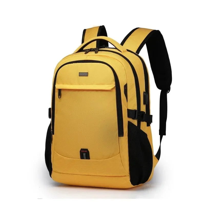 Storazone Top Yellow / 17 Inches / CHINA Laptop Backpack For Men 17.3''Large Capacity Backpack USB Port Bag Business Backpack Oxford Wear-resistant Waterproof Travel Bag