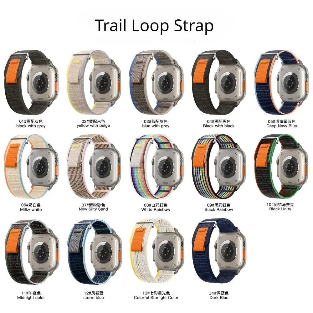 Storazone Trail Loop Band for Apple Watch Ultra 2 49MM Strap 44mm 40mm 41mm 42mm Correa Bracelet for IWatch Series 9 8 7 6 5 Se 45mm Strap