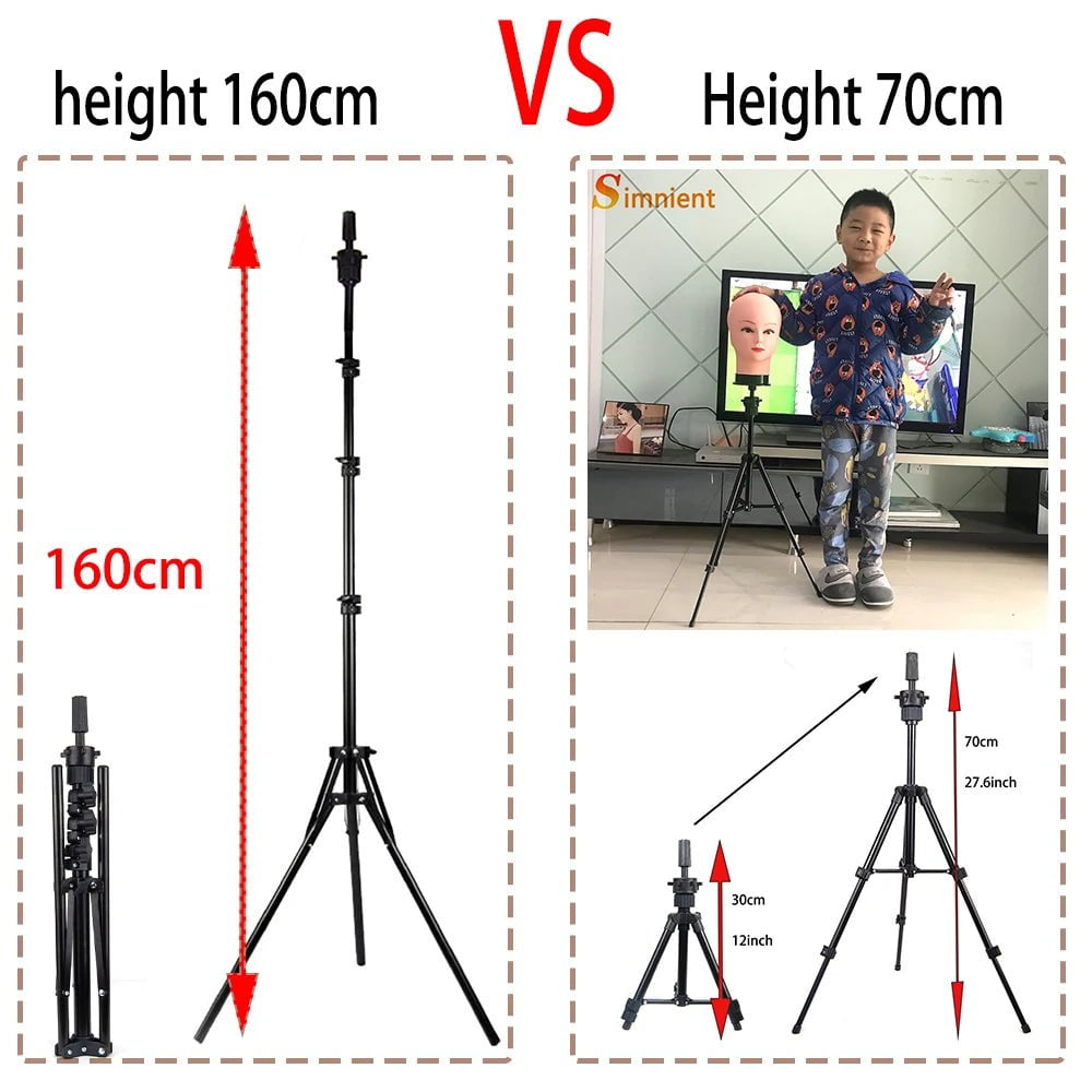 Storazone Training Mannequin Head Canvas Block Head Display Styling Mannequin Manikin Head WigTripod Stand Free Get T Pins Wig Install Kit