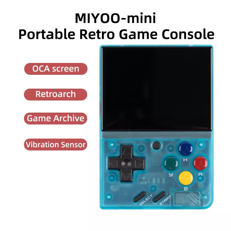 Storazone Transparent Blue / CHINA MIYOO MINI V4 PortableRetro Handheld Game Console 2.8Inch IPS Screen Video Game Consoles Linux System Classic Gaming Emulator