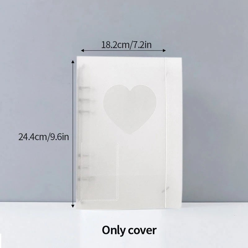 Storazone Transparent cover A5 Kpop Binder Photocards Holder Ins Album Book 3 Inch Album Heart Photo Card Album Student School Stationery Birthday Gifts