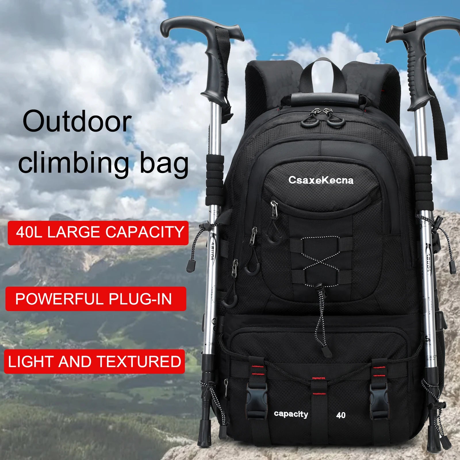Storazone Travel backpack 40L waterproof lightweight outdoor hiking, men's and women's camping backpack