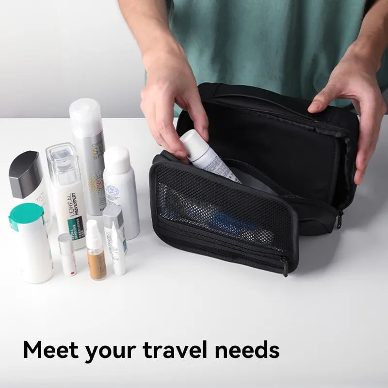 Storazone Travel Toiletry Bag Men's Business Trip Gods Dry Wet Separation Fitness Bath Bag Waterproof Makeup Storage Bag L_MR86 Wash Bag