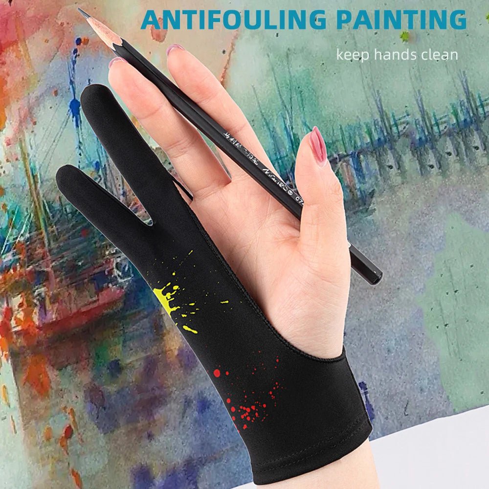 Storazone Two-finger Painting Gloves Anti-touch Anti-pollution Anti-dirty, Right And Left Hand Glove,for IPad Tablet Touch Screen Drawing