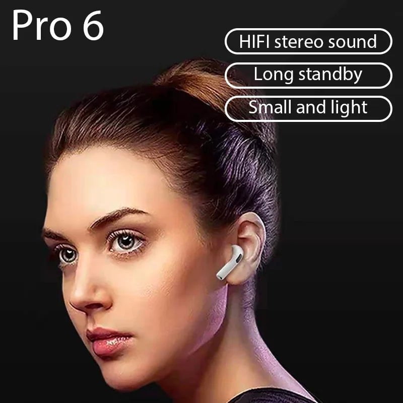 Storazone TWS Pro6 Bluetooth Earbuds Wireless Headphones Stereo HiFi Earphones Sports Headset with Mic for Android ios Smatphones