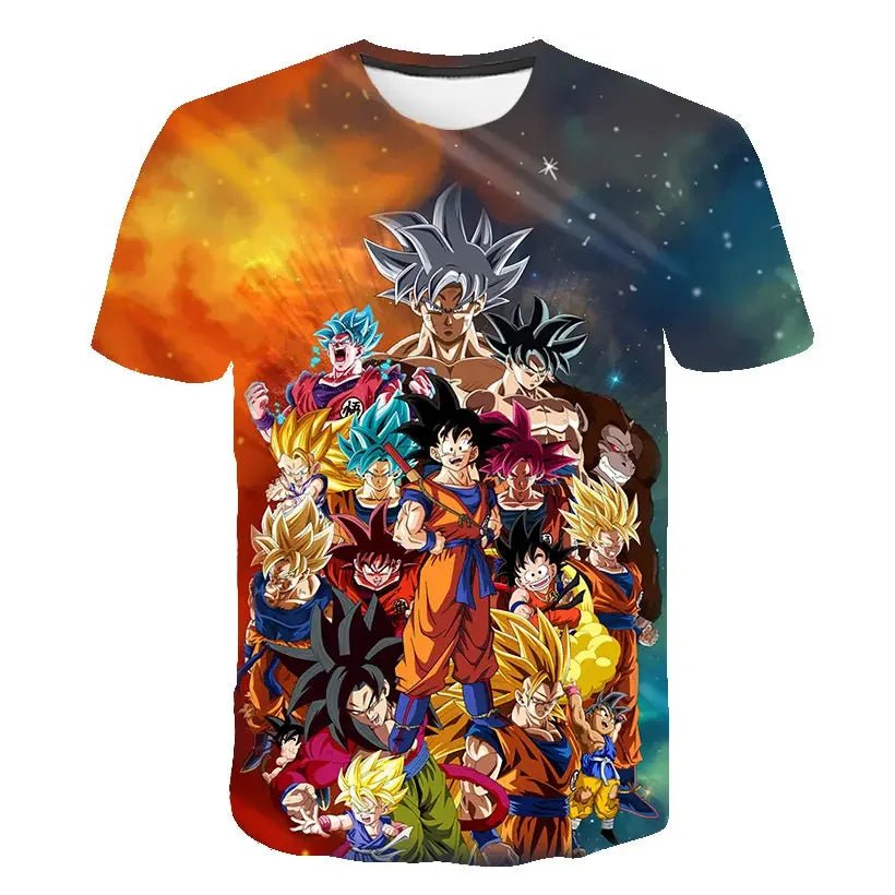 Storazone TX-2830 / 100 3-14 Years Kids Boys T-shirt Dragon Ball Z T Shirts Anime Goku Vegeta Clothes Toddler Tees Baby Boys T-shirt Children's Clothing