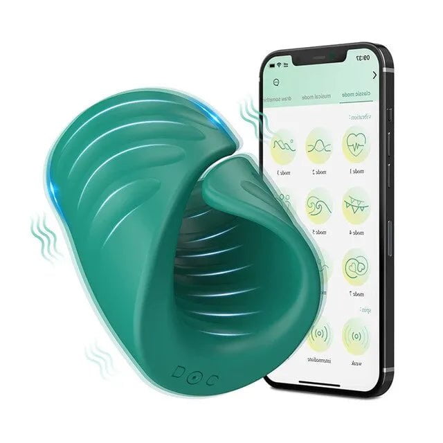 Storazone Type A- Green Male Masturbator Penis Training Glans Trainer Stimulator Vibrator with APP Control Delay Cock Ring Glans Trainer for Men