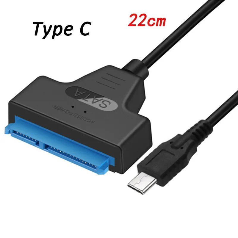 Storazone Type-C 22cm / CHINA USB 3.0 to SATA Cable USB C to SATA III Hard Drive Adapter UP To 6Gbps Support  2.5" HDD SSD Hard Drive 22 Pin Sata III for PC