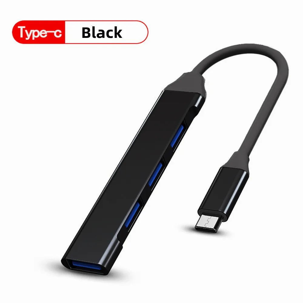 Storazone Type C Black Black USB C HUB USB 3.0 HUB Type C 4 Port Multi Splitter Adapter OTG Macbook HUB Pro 13 15 Air Mi Pro HUAWEI Computer Accessories