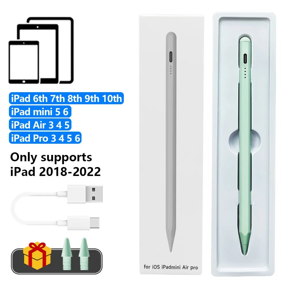Storazone Type c green For iPad Pencil Palm Rejection Stylus Apple Pencil Pen For iPad Accessories Pro Air Mini Note-taking Pen 1 2 Generation