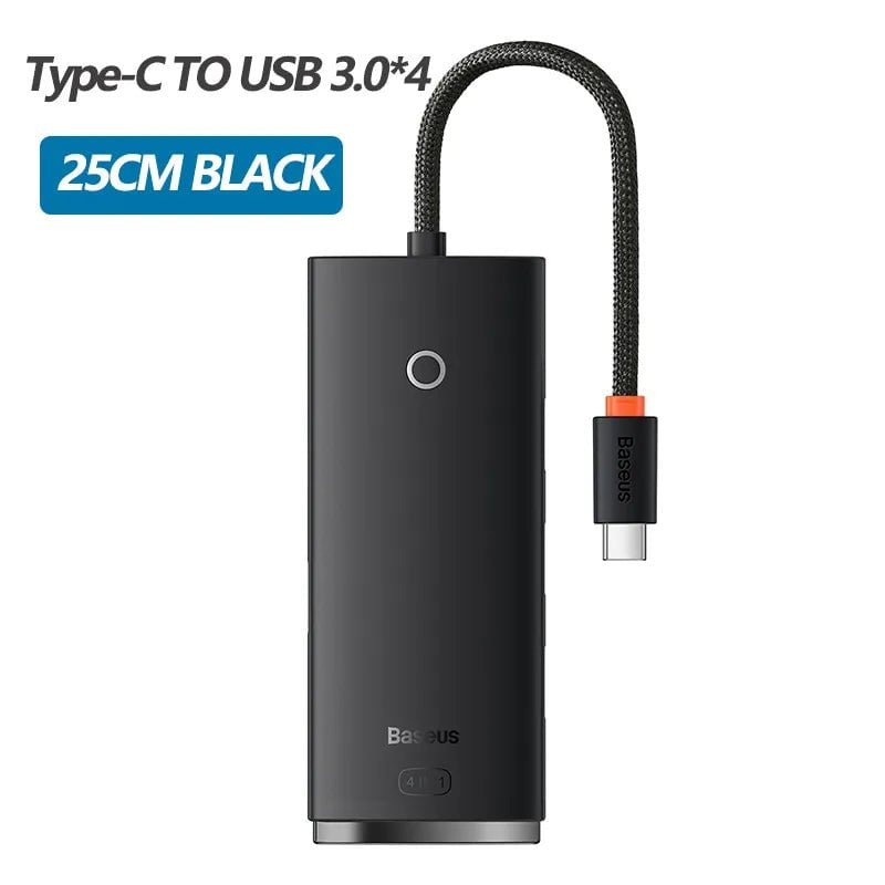 Storazone Type-c HUB 25CMBlack Baseus USB HUB Adapter 4 in 1 USB Type C to USB 3.0 HUB Splitter Adapter for MacBook Pro Air Huawei Mate 30 Docking Station HUB