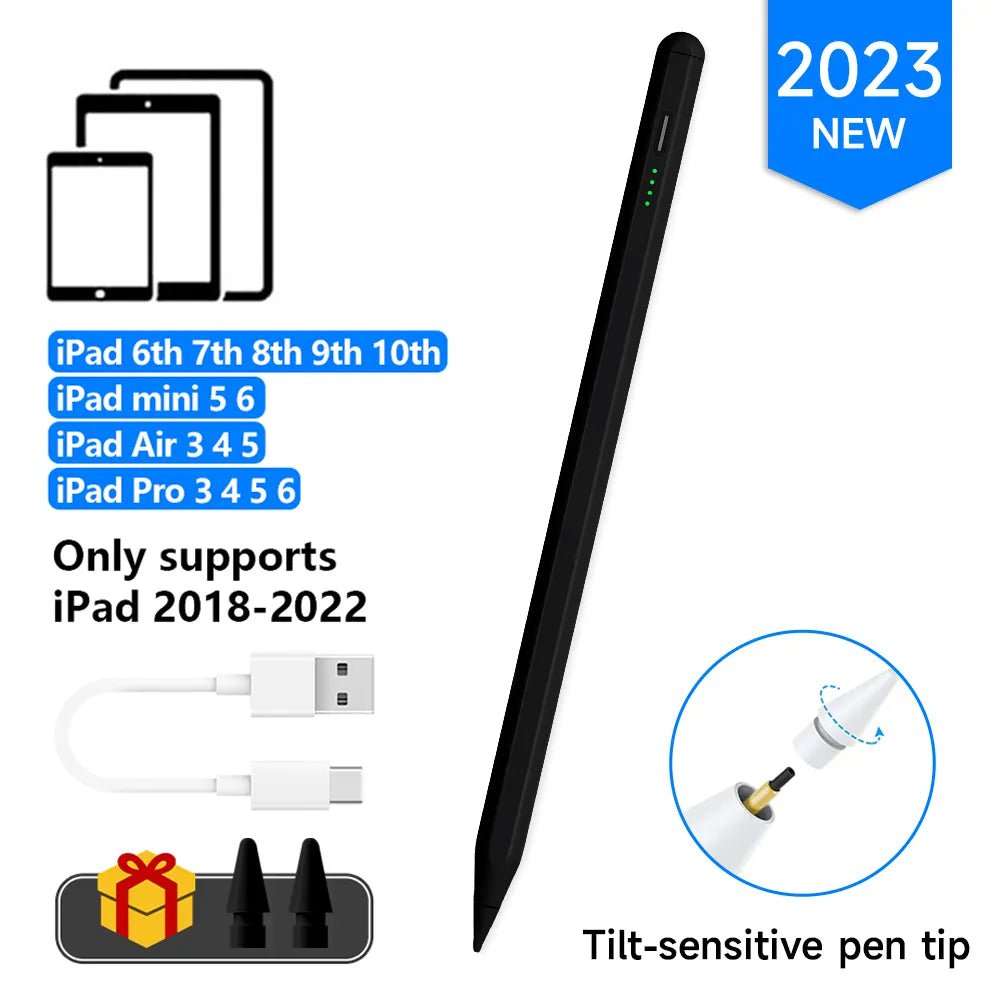 Storazone Type c NEW BK For iPad Pencil Palm Rejection Stylus Apple Pencil Pen For iPad Accessories Pro Air Mini Note-taking Pen 1 2 Generation