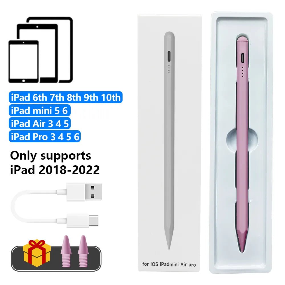Storazone Type c pink For iPad Pencil Palm Rejection Stylus Apple Pencil Pen For iPad Accessories Pro Air Mini Note-taking Pen 1 2 Generation