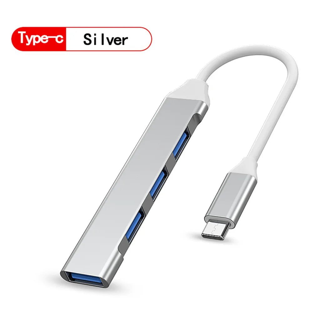 Storazone Type C White Silver USB C HUB USB 3.0 HUB Type C 4 Port Multi Splitter Adapter OTG Macbook HUB Pro 13 15 Air Mi Pro HUAWEI Computer Accessories