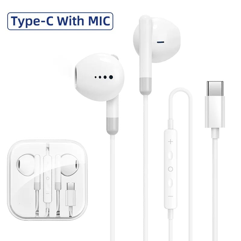 Storazone Type C With MIC Type C 3.5mm Headset Stereo Music Earbud Wired Headphones With Mic DAC Chip For Samsung Galaxy S23 S22 S21 Ultra S20 Note 20 10