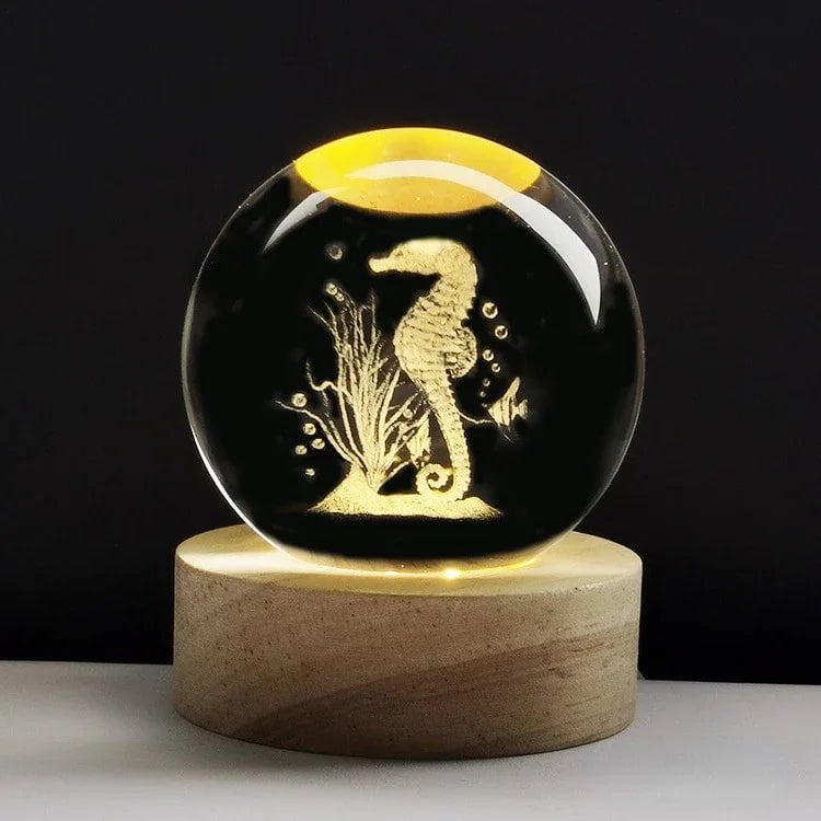 Storazone Type X 1 / Color Light Base 3D Crystal ball Crystal Planet Laser Engraved Solar System Globe Astronomy Gift Birthday Gift Glass Sphere Home Decoration
