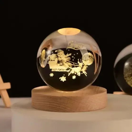 Storazone Type X / Color Light Base 3D Crystal ball Crystal Planet Laser Engraved Solar System Globe Astronomy Gift Birthday Gift Glass Sphere Home Decoration