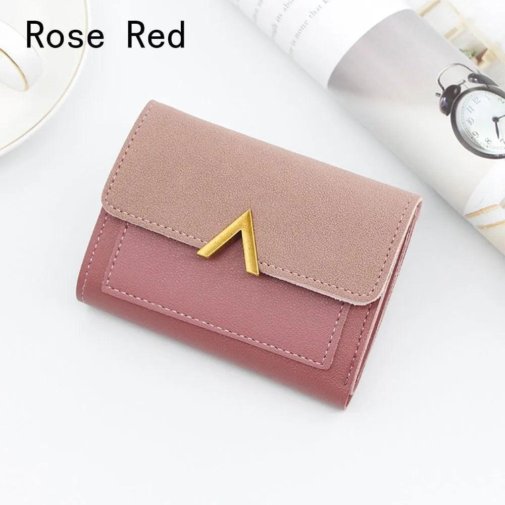 Storazone Type1-rose red Women's Wallet Short Coin Purse Wallets Card Holder Handbag Ladies Small Wallet Female Hasp Mini Clutch Girl Money Bag