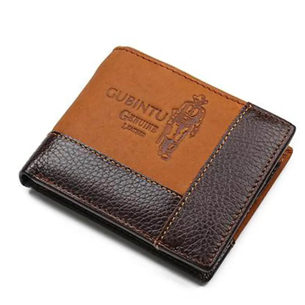 Storazone Type2 GUBINTU Genuine Leather Men Wallets Coin Pocket Zipper Real Men's Leather Wallet with Coin High Quality Male Purse Eagle cartera