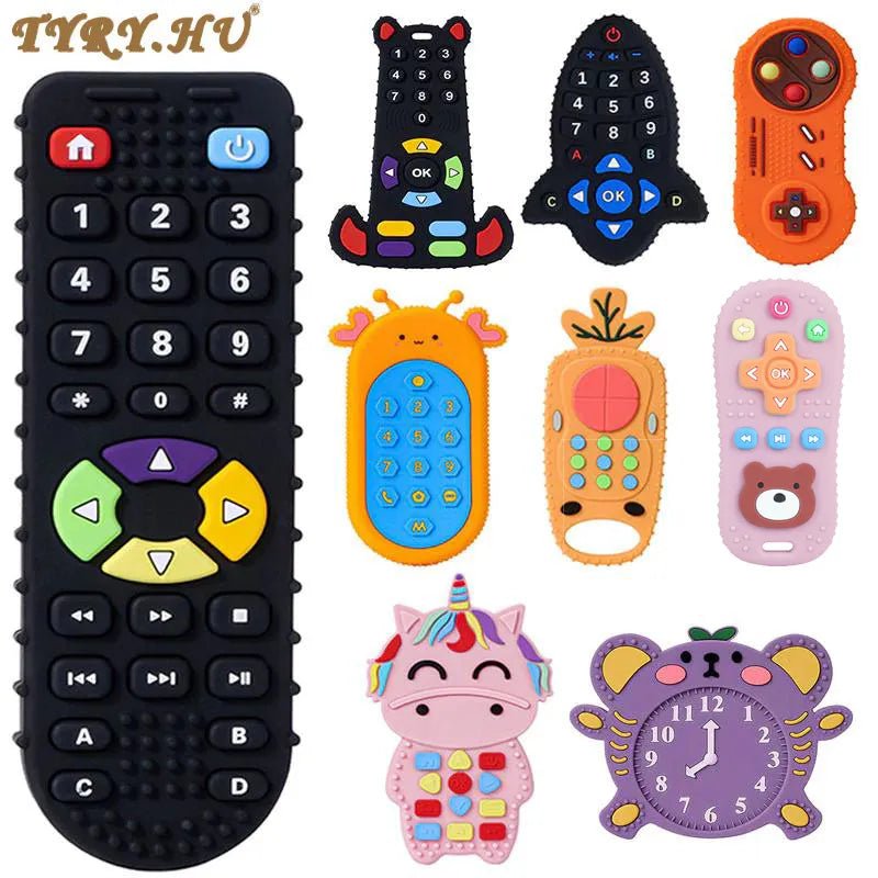 Storazone TYRY.HU 1Pc Baby Silicone Teether Toys Remote Control Shape Teether Rodent Gum Pain Relief Teething Toy Kids Sensory Educational