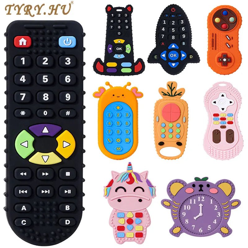 Storazone TYRY.HU 1Pc Baby Silicone Teether Toys Remote Control Shape Teether Rodent Gum Pain Relief Teething Toy Kids Sensory Educational